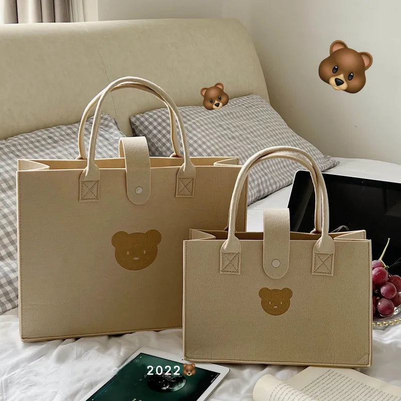 Rusty Beige Bear Tote Bag