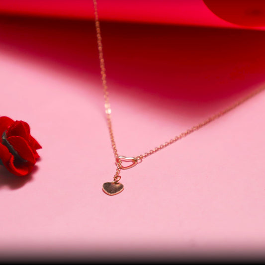 Rusty Double Heart Pendant Necklace