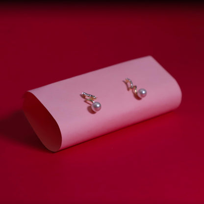 Rusty Twisted Crystal Pearl Drop Earrings