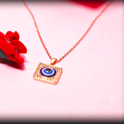 Square Evil Eye Pendant Necklace
