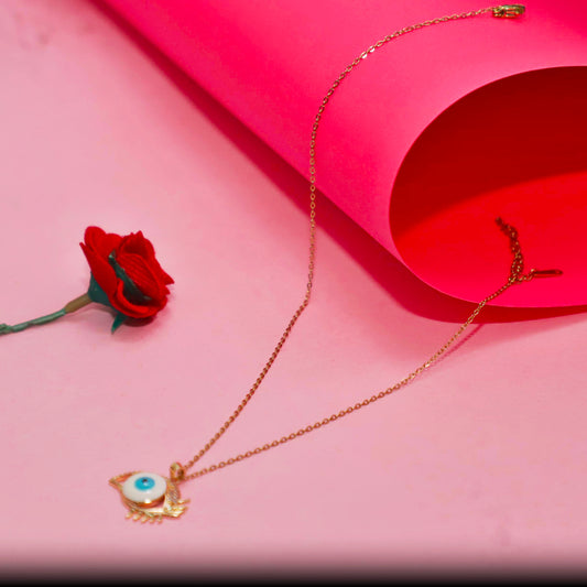 Golden Evil Eye Necklace – Protective Blue Charm Pendant by Rusty