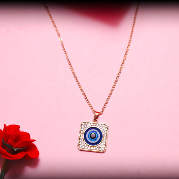 Square Evil Eye Pendant Necklace