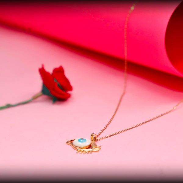 Golden Evil Eye Necklace – Protective Blue Charm Pendant by Rusty