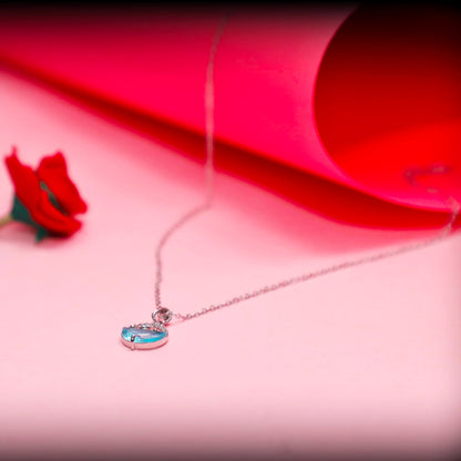 Moon & Ocean Wave Pendant Necklace – Silver-Tone Crystal Charm by Rusty