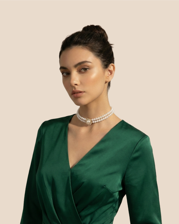 Rusty Classic Pearl Choker Necklace