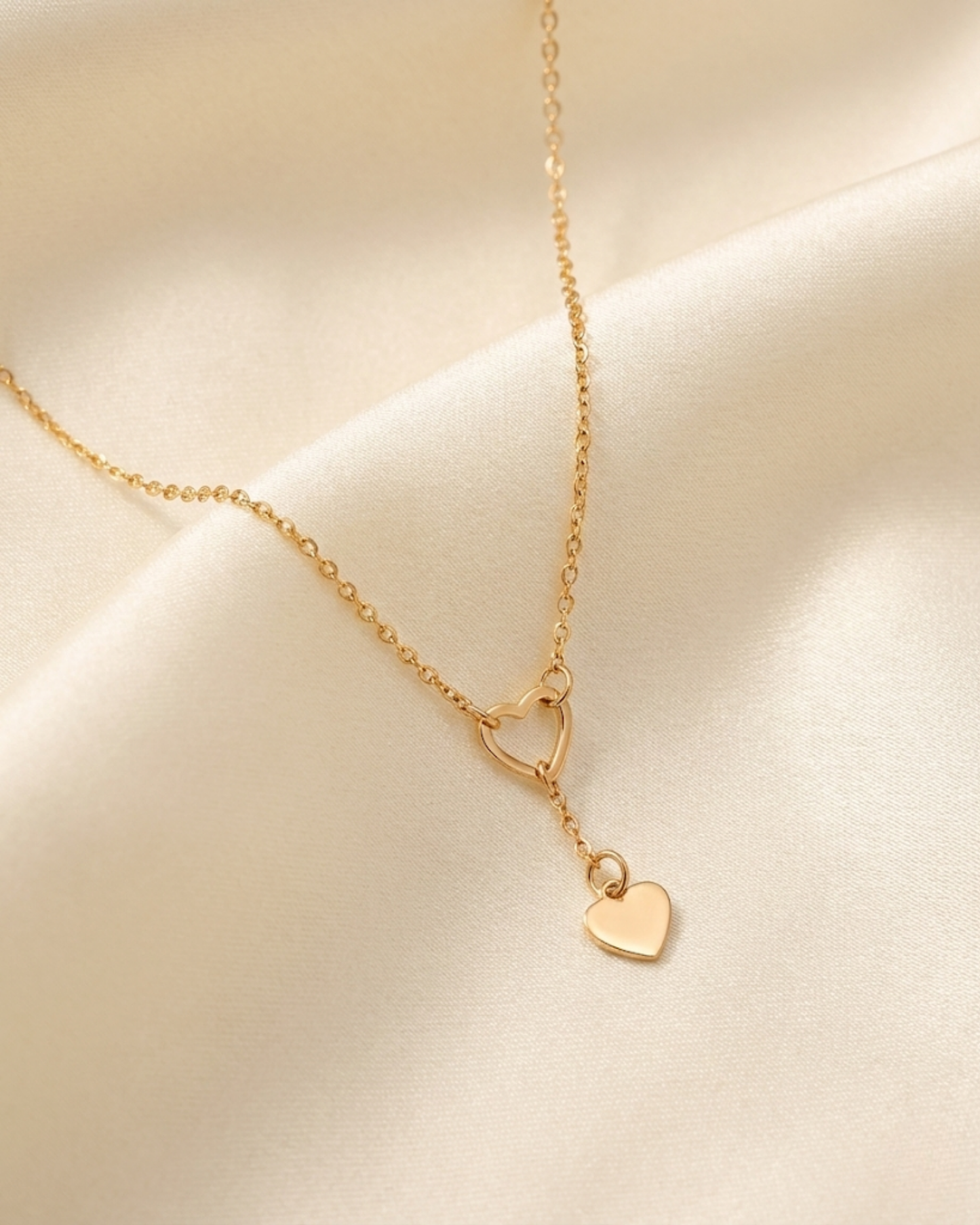 Rusty Double Heart Necklace