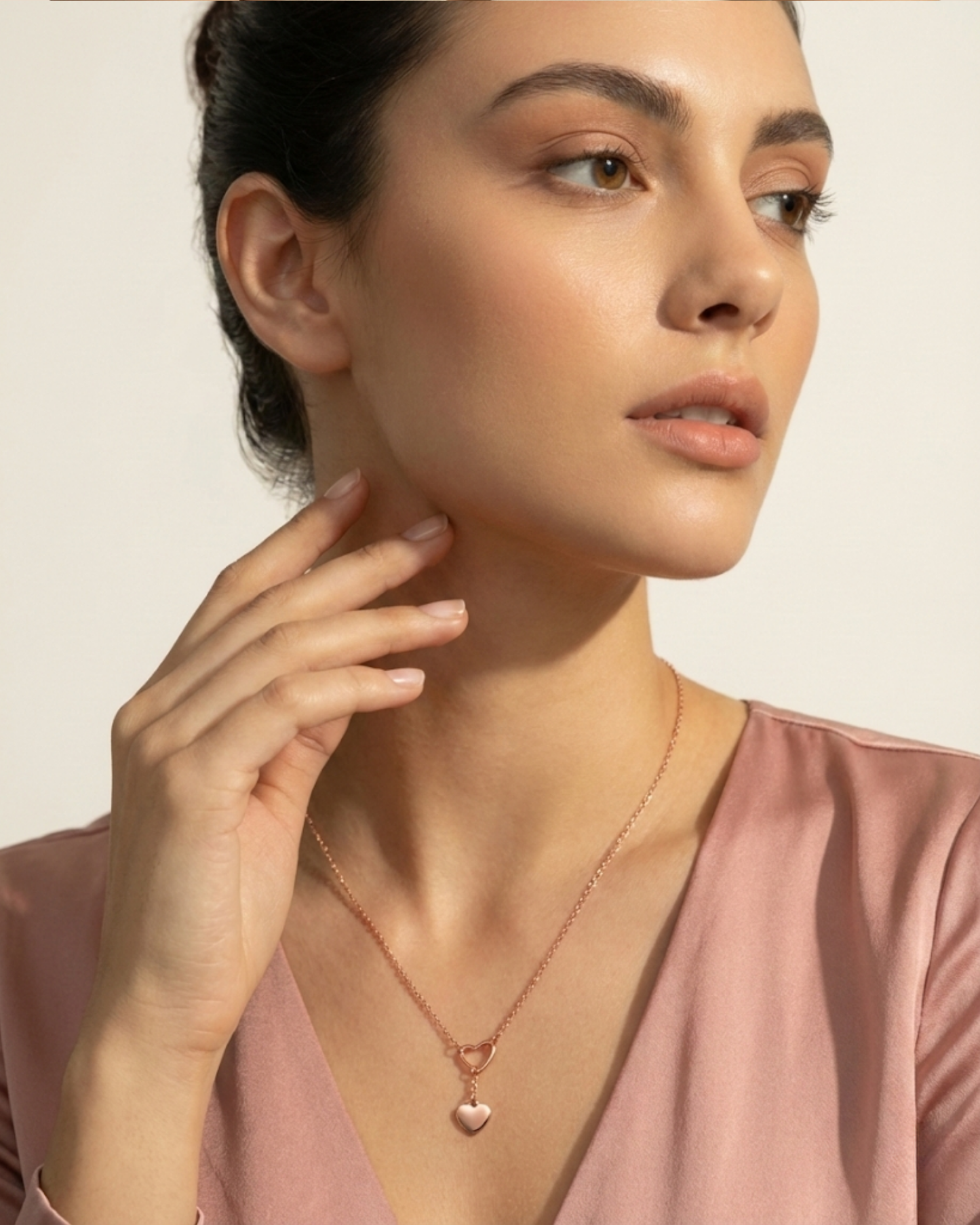 Rusty Double Heart Necklace