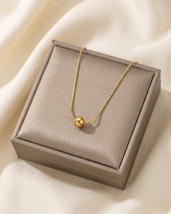 Rusty Minimalist Gold Bead Necklace