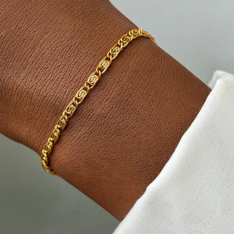 Rusty Gold-Tone Chain Bracelet