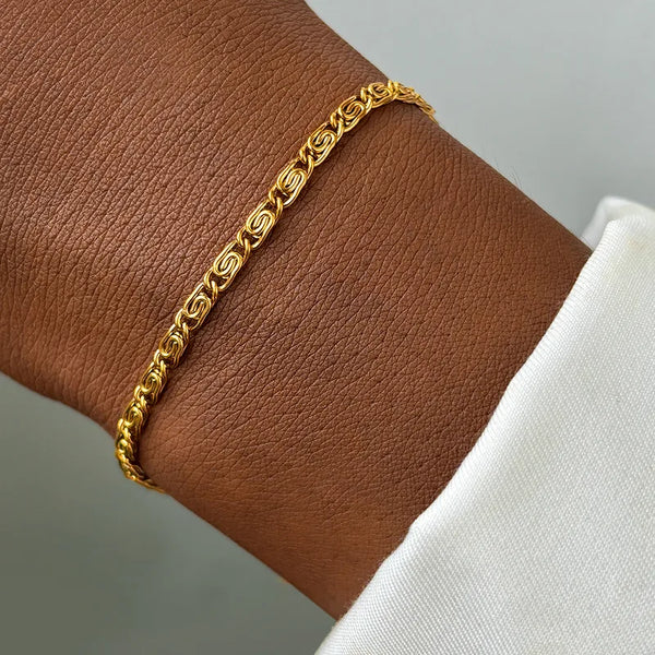 Rusty Gold-Tone Chain Bracelet