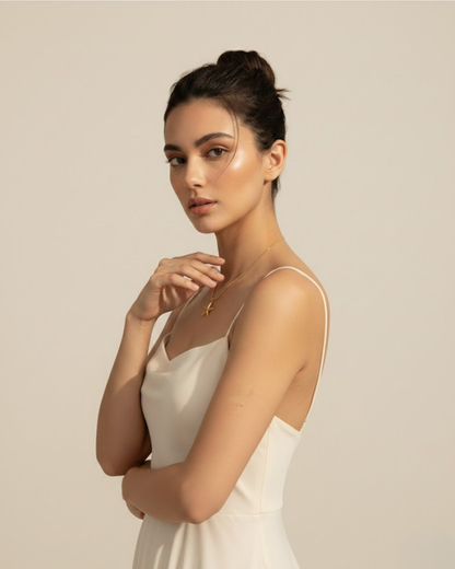 Gold Starfish Pendant Necklace with Blue Zircon – Ocean-Inspired Jewelry by Rusty