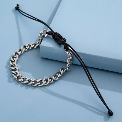 Rusty Classic Silver Chain Bracelet for Men