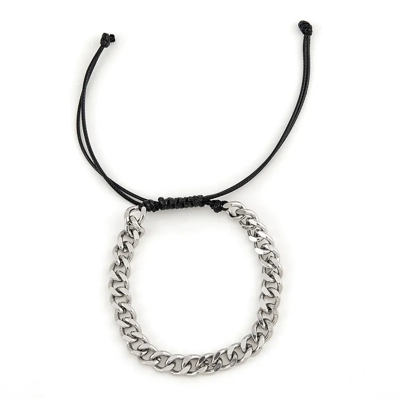 Rusty Classic Silver Chain Bracelet for Men