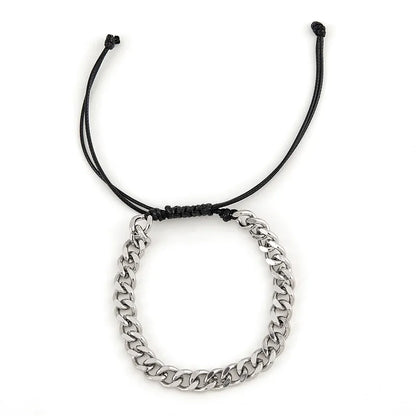 Rusty Classic Silver Chain Bracelet for Men