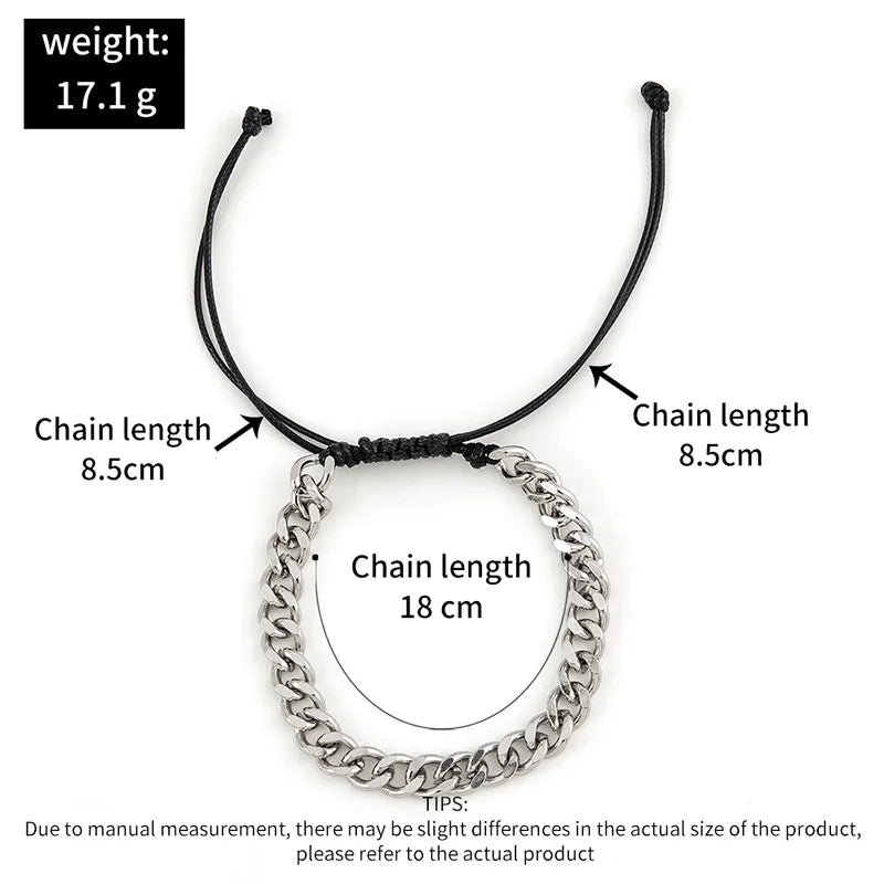 Rusty Classic Silver Chain Bracelet for Men