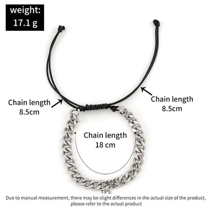 Rusty Classic Silver Chain Bracelet for Men