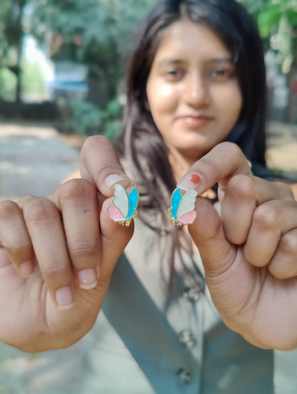 Whimsical Pastel Butterfly Earrings – Nature-Inspired Resin Earrings by Rusty