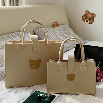 Rusty Beige Bear Tote Bag