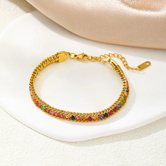 Rusty Women’s Gold Bracelet with Purple Stone Detailing