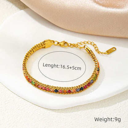 Rusty Women’s Gold Bracelet with Purple Stone Detailing
