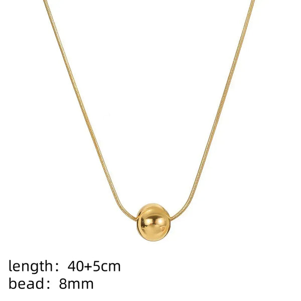 Rusty Minimalist Gold Bead Necklace