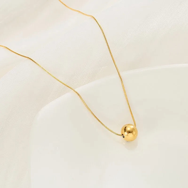 Minimalist Gold Bead Necklace – 18K Gold-Plated Stainless Steel by Rusty