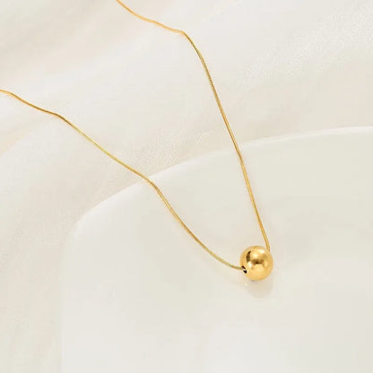 Minimalist Gold Bead Necklace – 18K Gold-Plated Stainless Steel by Rusty