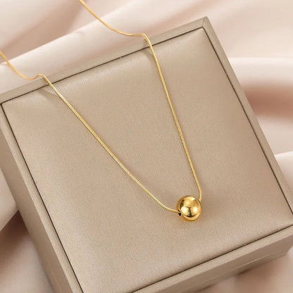 Minimalist Gold Bead Necklace – 18K Gold-Plated Stainless Steel by Rusty