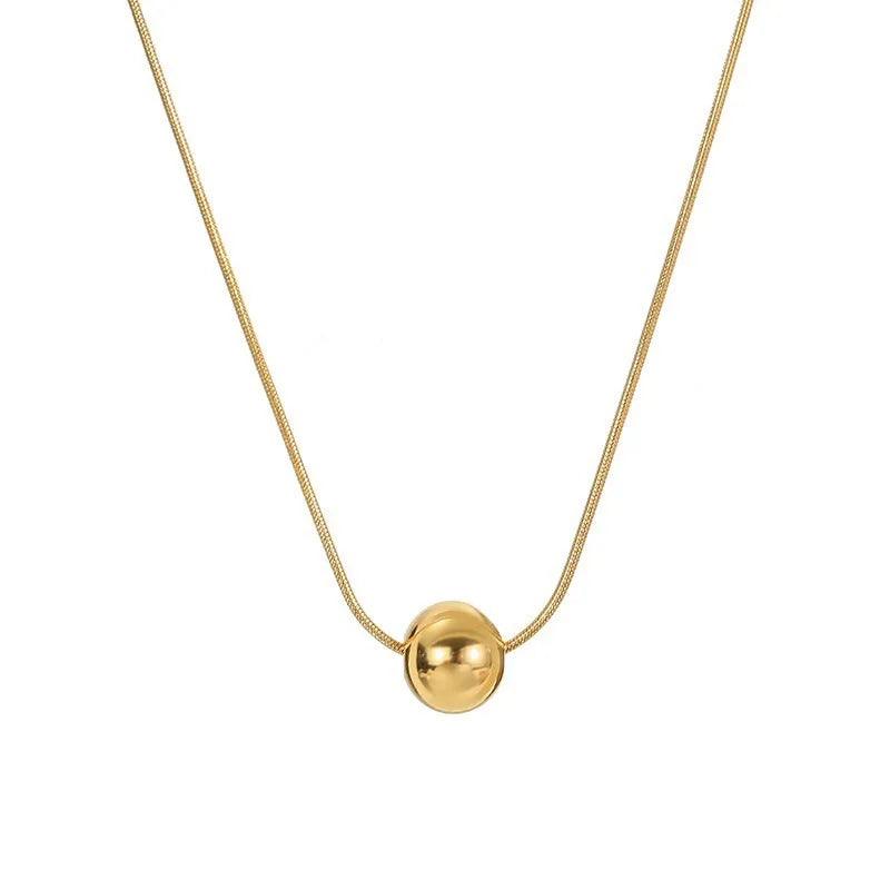 Minimalist Gold Bead Necklace – 18K Gold-Plated Stainless Steel by Rusty