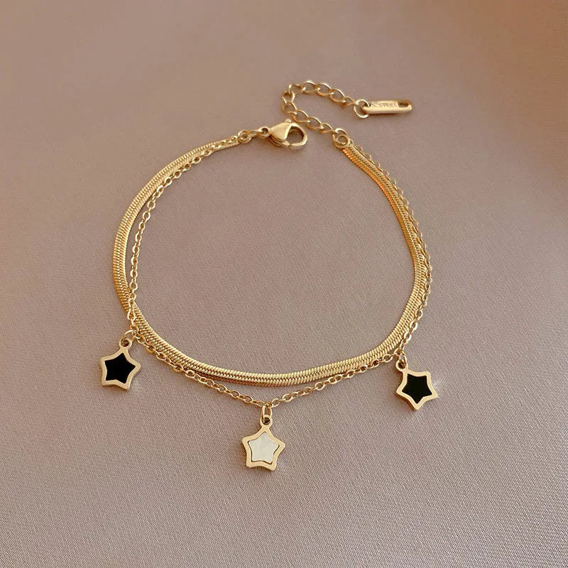 Rusty Star Charm Gold Bracelet