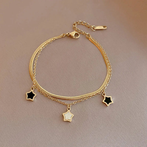 Rusty Star Charm Gold Bracelet
