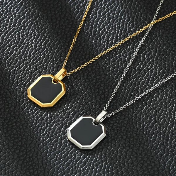 Rusty Men’s Black Onyx Pendant Necklace