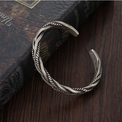 Rusty Twisted Rope Steel Bracelet