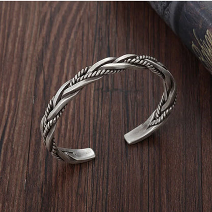 Rusty Twisted Rope Steel Bracelet