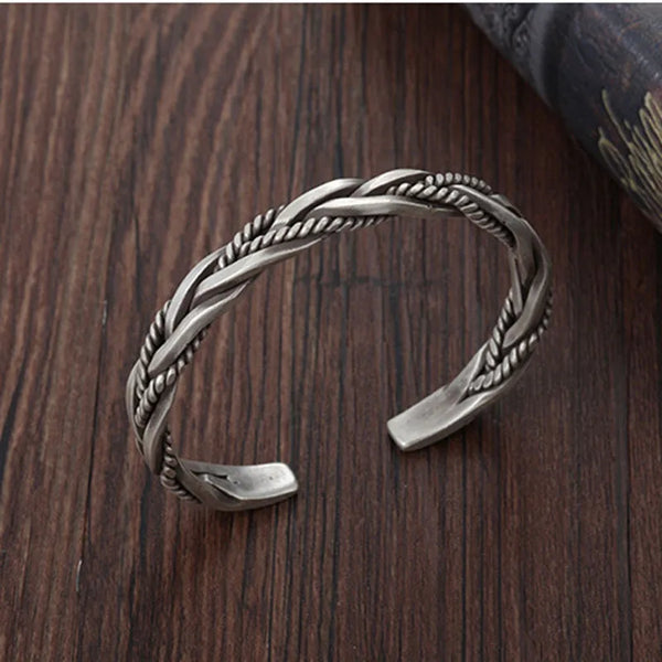 Rusty Twisted Rope Steel Bracelet