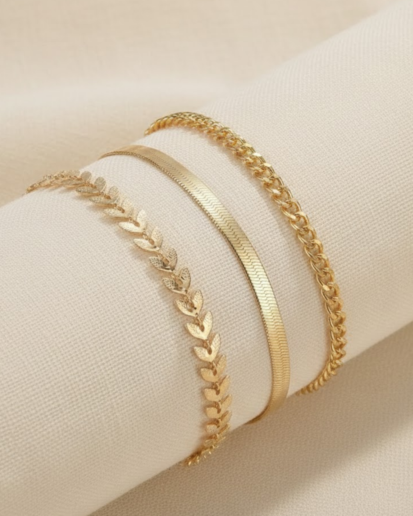 Rusty Gold-Tone Anklet Set