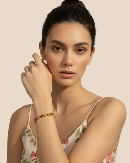 Rusty Gold Purple Stone Bracelet