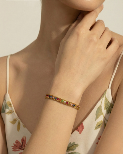 Rusty Gold Purple Stone Bracelet