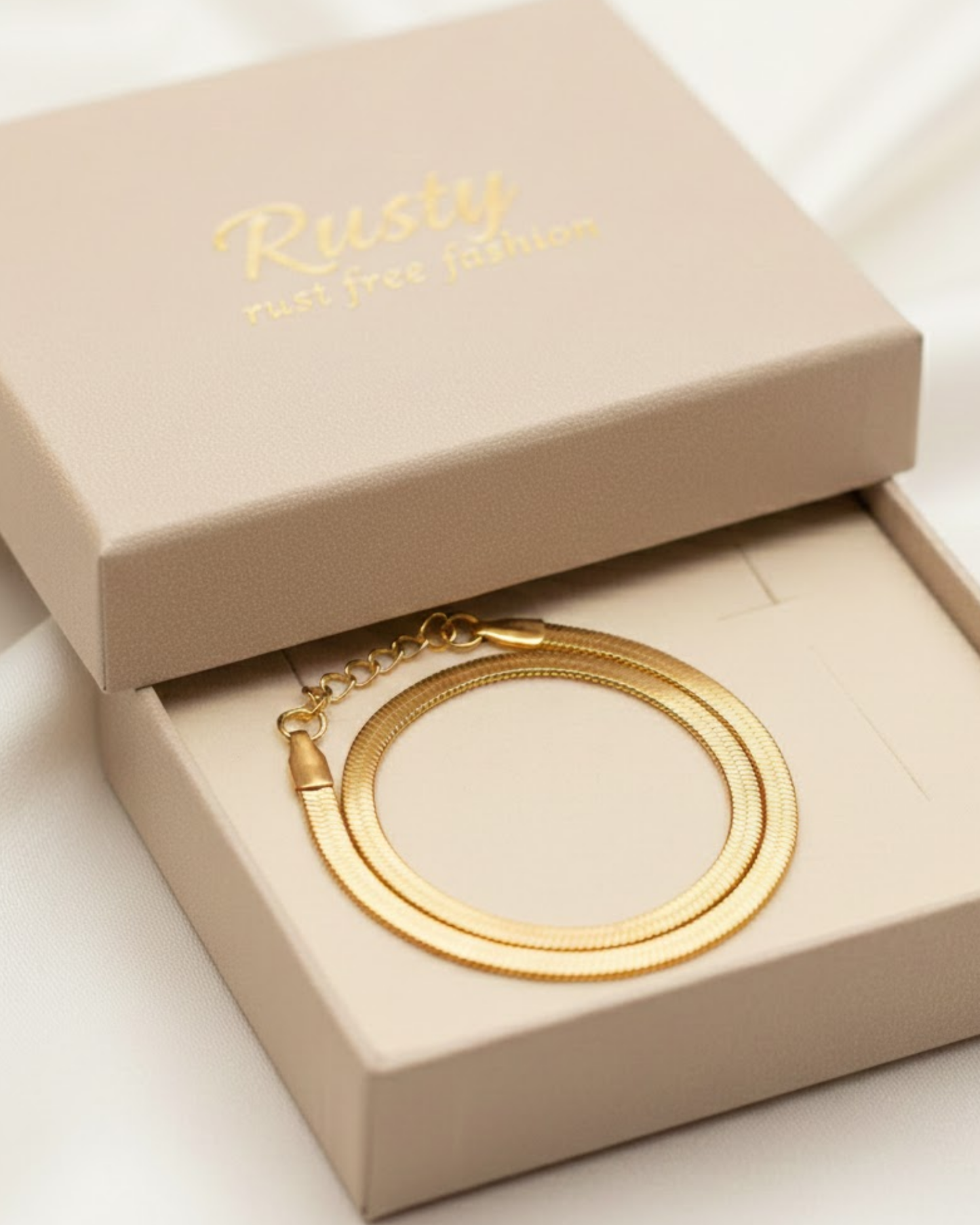 Rusty Gold Snake Chain Anklet