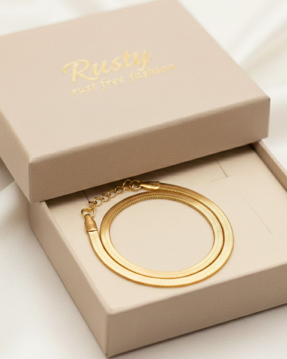 Rusty Gold Snake Chain Anklet