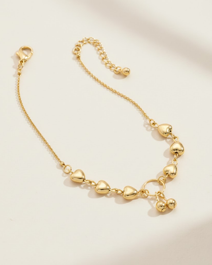 Rusty Golden Beaded Pendant Anklet