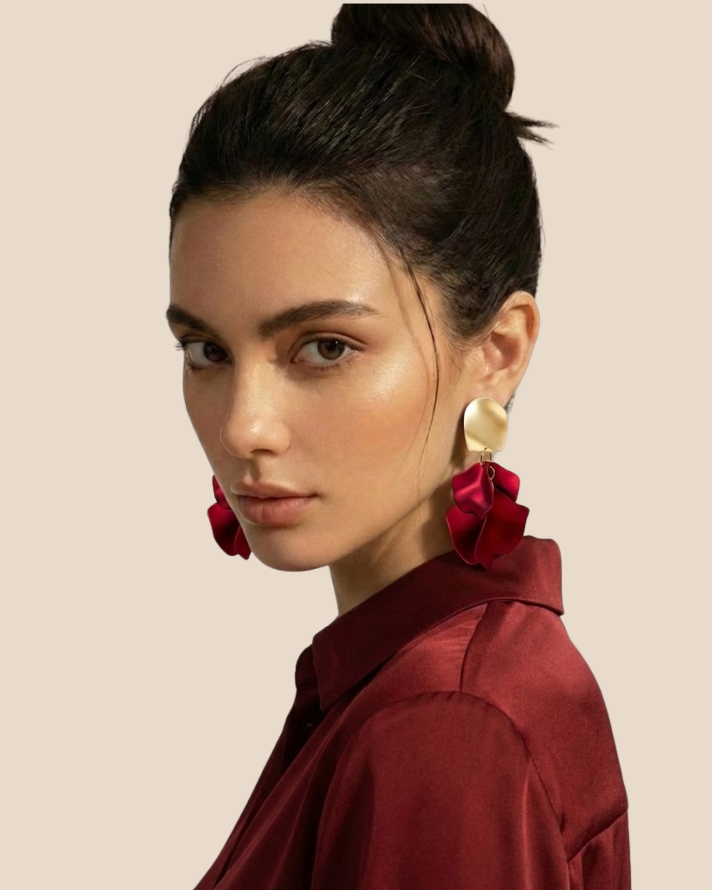 Rusty Green Floral Statement Earrings