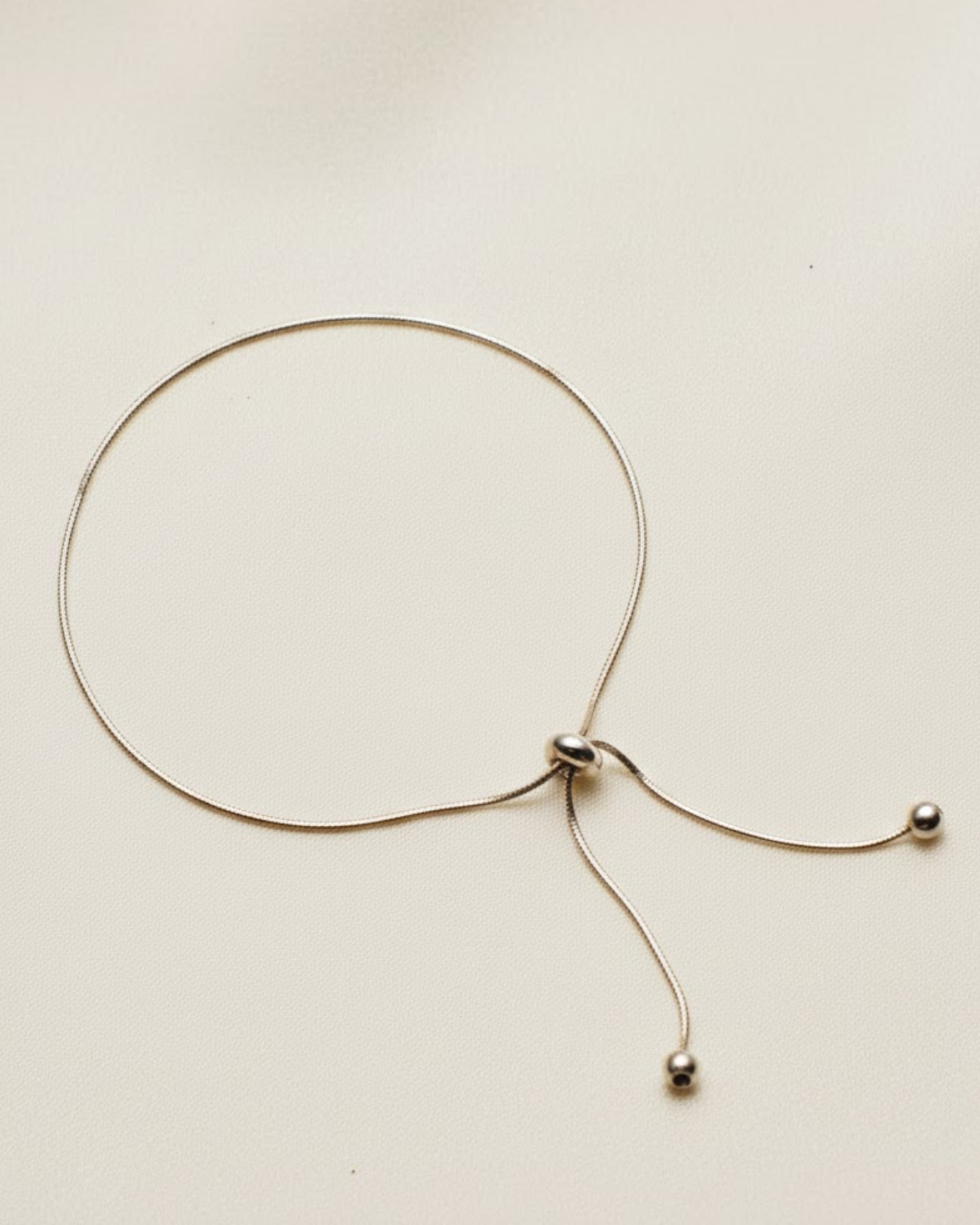 Rusty Minimalist Silver Adjustable Anklet