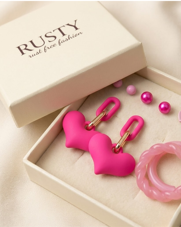 Rusty Pink Multi-Style Earring Set (7 Pairs)