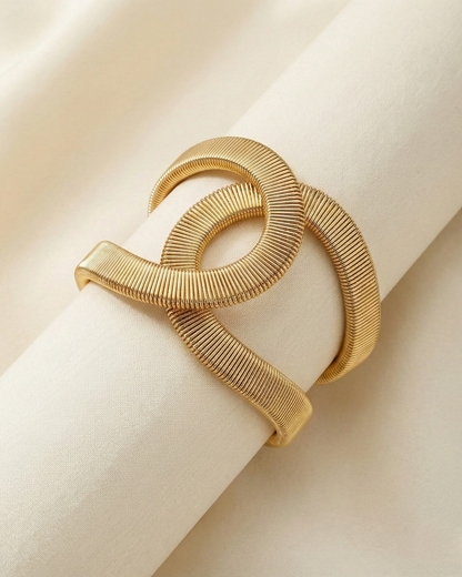 Rusty Statement Gold Wide Cuff Bracelet