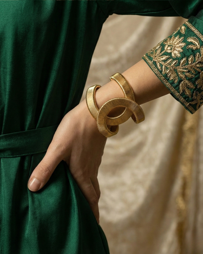Rusty Statement Gold Wide Cuff Bracelet