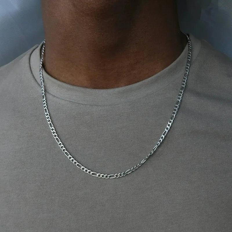 Rusty Classic Silver Chain Necklace for Men