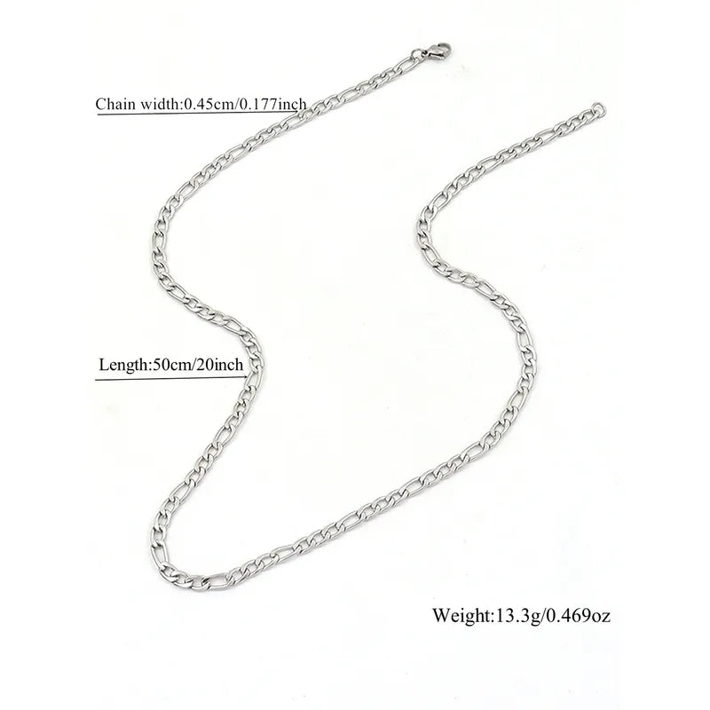 Rusty Classic Silver Chain Necklace for Men