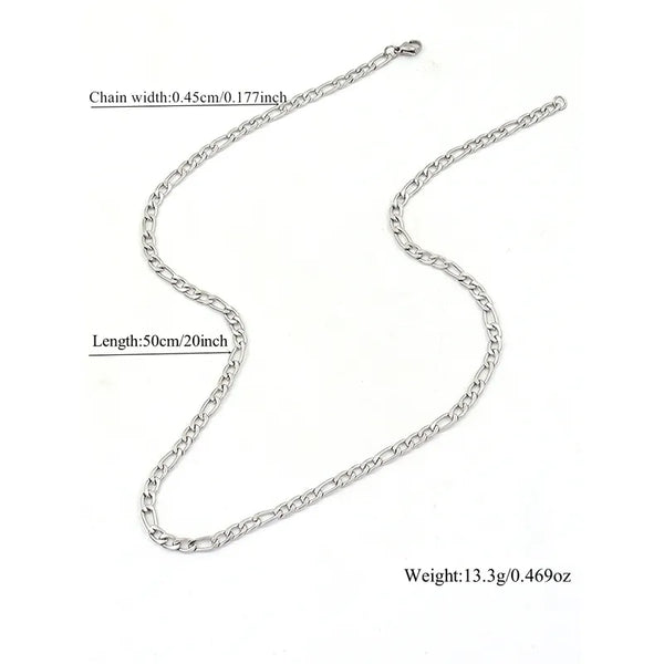 Rusty Classic Silver Chain Necklace for Men