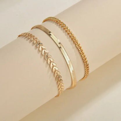 Rusty Women’s Gold-Tone Anklet Set (3 Pieces)